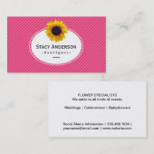 ひまわり |マゼンタのストライプ 名刺 (正面/裏面)