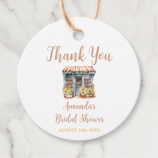 ひまわり マーケットから消えた 花嫁のシャワー 感謝 フェイバータグ (正面)