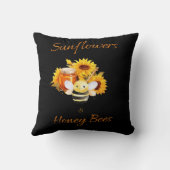 「ひまわり&ミツバチ」 クッション (裏面)