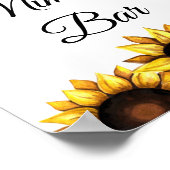 ひまわり ミモザ バー 黄色 白 ウェディング フラワー ポスター (角)