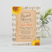ひまわり&ミュージックシートヴィンテージブライダルシャワー 招待状 (スタンド正面)