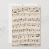 ひまわり&ミュージックシートヴィンテージブライダルシャワー 招待状 (裏面)