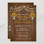 ひまわり メイソンジャー ラスティック ブライダルシャワー ウェディング 招待状 (正面/裏面)