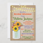 ひまわり メイソンジャー ラッピング ブライダルシャワー 招待状 (正面)