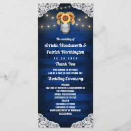 ひまわり メイソンジャー 木製レース 結婚式プログラム プログラム