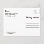 ひまわり メイソンジャー 木製 Save the Date ポストカード (裏面)