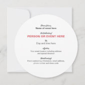 ひまわり モザイク ラウンド インビテーション（ローズレッド） 招待状 (裏面)