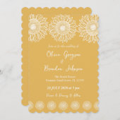 ひまわり モダン ガーデン フラワー ウェディング 招待状 (正面/裏面)