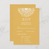 ひまわり モダン ガーデン フローラル 出欠カード (正面/裏面)