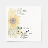 ひまわり モダン フラワー ブライダル シャワー スタンダードカクテルナプキン (正面)