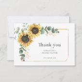 ひまわり ユーカリグリーン ウェディングシャワー サンキューカード (正面)