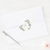 ひまわり&ユーカリ名前 ウェディング サンクス ラウンドシール (封筒)