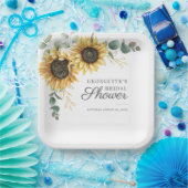 ひまわり ユーカリ グリーン ウェディング シャワー ペーパープレート (パーティー)