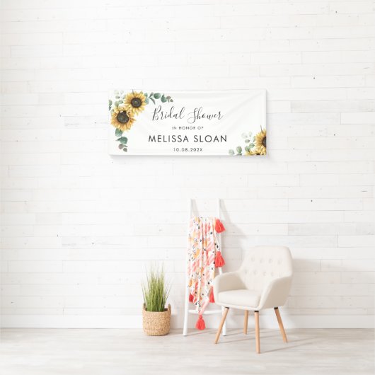 ひまわり ユーカリ グリーン ウェディング シャワー 横断幕 (インサイチュ)