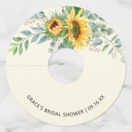 ひまわり ユーカリ グリーン ブライダルシャワー ワイングラスタグ