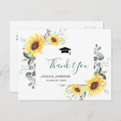 ひまわり ユーカリ フォト 卒業 ありがとうございます 案内ポストカード (正面/裏面)