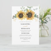 ひまわり ユーカリ フラワーの結婚式 招待状 (スタンド正面)