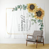 ひまわり ユーカリ フラワースクリプト ブライダルシャワー タペストリー (インサイチュ(横))