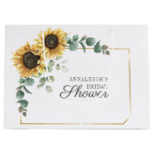 ひまわり ユーカリ フラワースクリプト ブライダルシャワー ラージペーパーバッグ (正面)