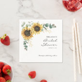 ひまわり ユーカリ フラワーブライダルシャワーペーパー スタンダードカクテルナプキン (インサイチュ)
