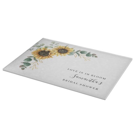 ひまわり ユーカリ フラワーブライダルシャワー カッティングボード (角)