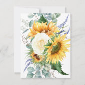 ひまわり ユーカリ フラワー 75歳の誕生日 カード (裏面)