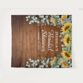 ひまわり ユーカリ ブライダルシャワー フォトバックドロップ タペストリー (正面(横))