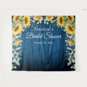 ひまわり ユーカリ ブライダルシャワー フォト バックドロップ タペストリー (正面(横))