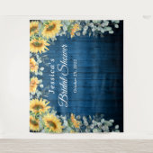 ひまわり ユーカリ ブライダルシャワー フォト バックドロップ タペストリー (正面)