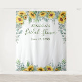 ひまわり ユーカリ ブライダルシャワー フォト 背景 タペストリー (正面)