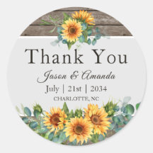 ひまわり ユーカリ ラスティック ウェディング サンクス