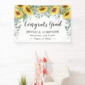 ひまわり ユーカリ ラスティック 卒業 大学生 横断幕 (インサイチュ)