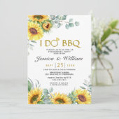 ひまわり ユーカリ ラスティック 婚約パーティー 招待状 (スタンド正面)