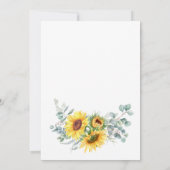 ひまわり ユーカリ ラスティック 婚約パーティー 招待状 (裏面)