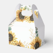ひまわり ユーカリ 幾何学的なウェディングシャワー フェイバーボックス (裏面サイド)