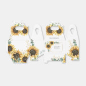 ひまわり ユーカリ 幾何学的なウェディングシャワー フェイバーボックス (折り畳みなし)