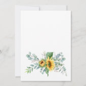 ひまわり ユーカリ 水彩画 ラスティック ウェディング 招待状 (裏面)