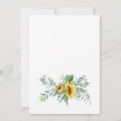 ひまわり ユーカリ 水彩画 ラスティック ウェディング 招待状 (裏面)