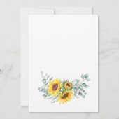 ひまわり ユーカリ 水彩画 ラスティック ウェディング 招待状 (裏面)