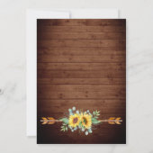 ひまわり ユーカリ 水彩色 結婚式 ランチョン 招待状 (裏面)