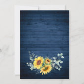 ひまわり ユーカリ 水彩 ラスティック ウェディング 招待状 (裏面)