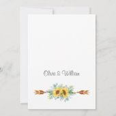 ひまわり ユーカリ 水彩 ラスティック ウェディング 招待状 (裏面)