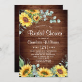 ひまわり ユーカリ 水彩 結婚前お披露目パーティー 招待状 (正面/裏面)