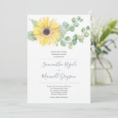 ひまわり & ユーカリ 結婚式リハーサルディナー 招待状 (スタンド正面)