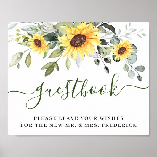 ひまわり ユーカリ 結婚式 サイン ゲストブック (正面)
