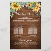 ひまわり ユーカリ 結婚式 プログラム (裏面)