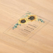 ひまわり ユーカリ 花嫁 アクリル招待状 (レイダウン)