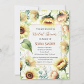 ひまわり ユーカリ 花 ブライド ブライズシャワー 招待状 (正面)