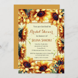 ひまわり ユーカリ 花 ブライド ブライズシャワー 招待状