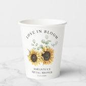 ひまわり ユーカリ Love in Bloom ブライズシャワー 紙コップ (正面)